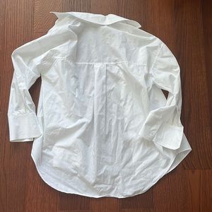 Zara Oversized White Button Down Long Sleeve Shirt